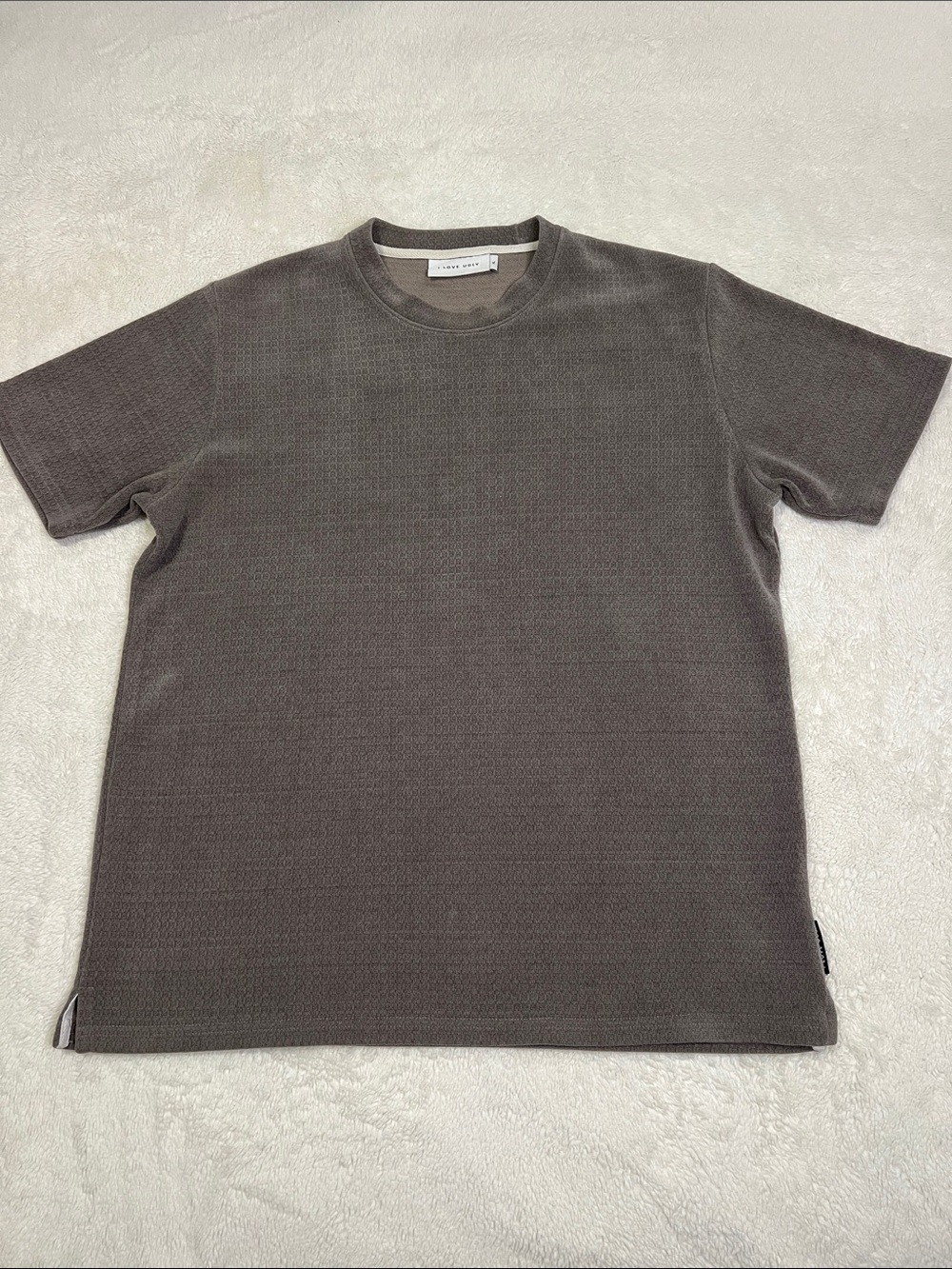 I Love Ugly Men's Short Sleeve Crewneck Tee in Charcoal - XL